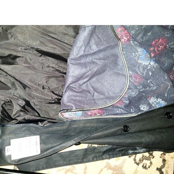 SALE!! Beautiful 6 Petite London Fog 3/4 sleeve Zip out lining Black-Rose Lining - Picture 9 of 10